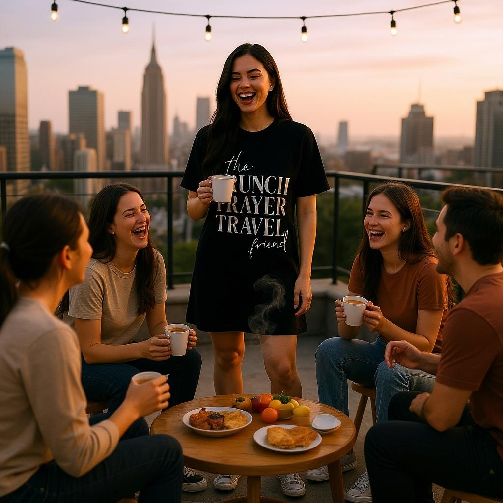 Brunch Prayer Travel Tee Shirt Dress